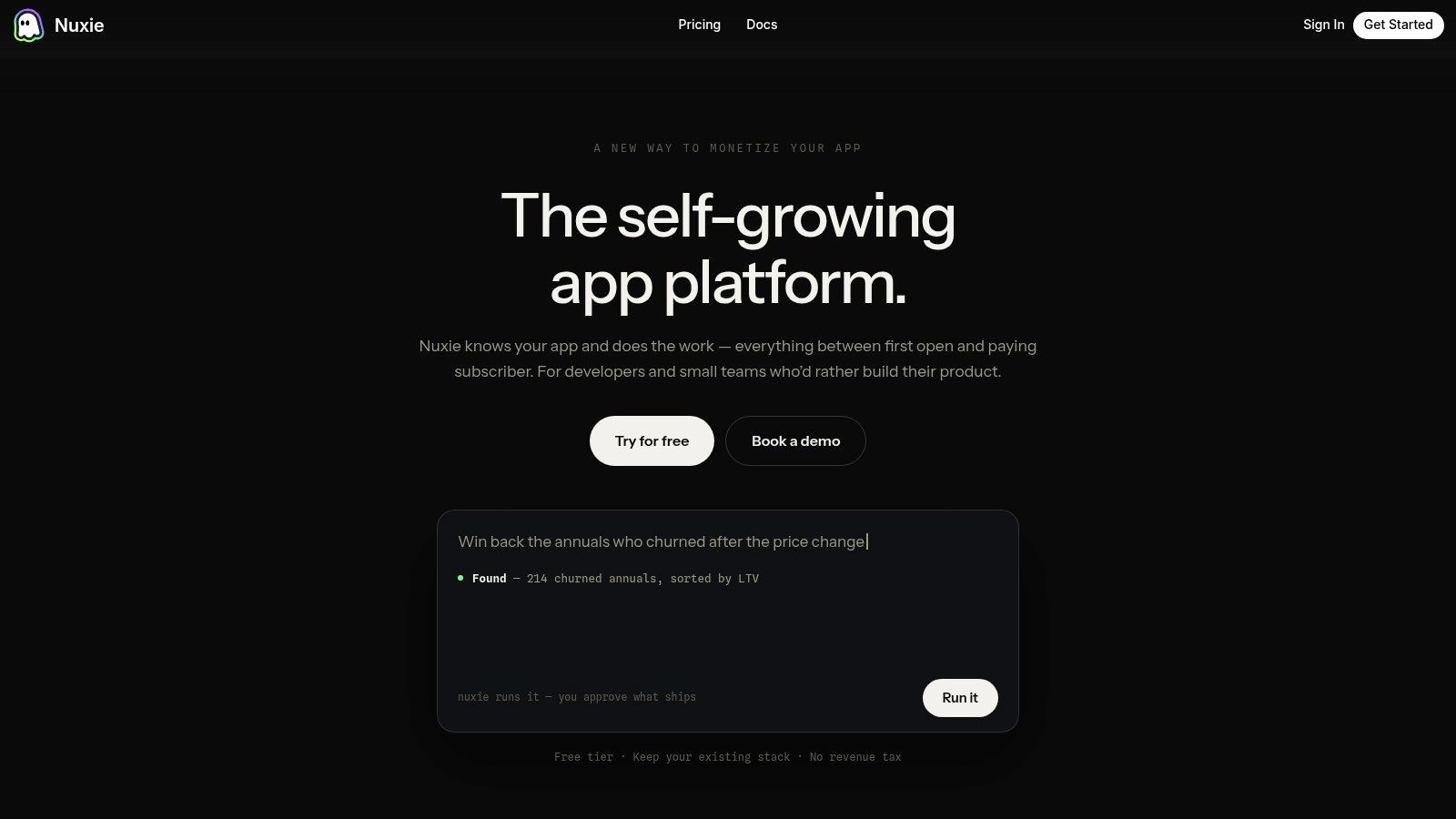 Screenshot from https://nuxie.io